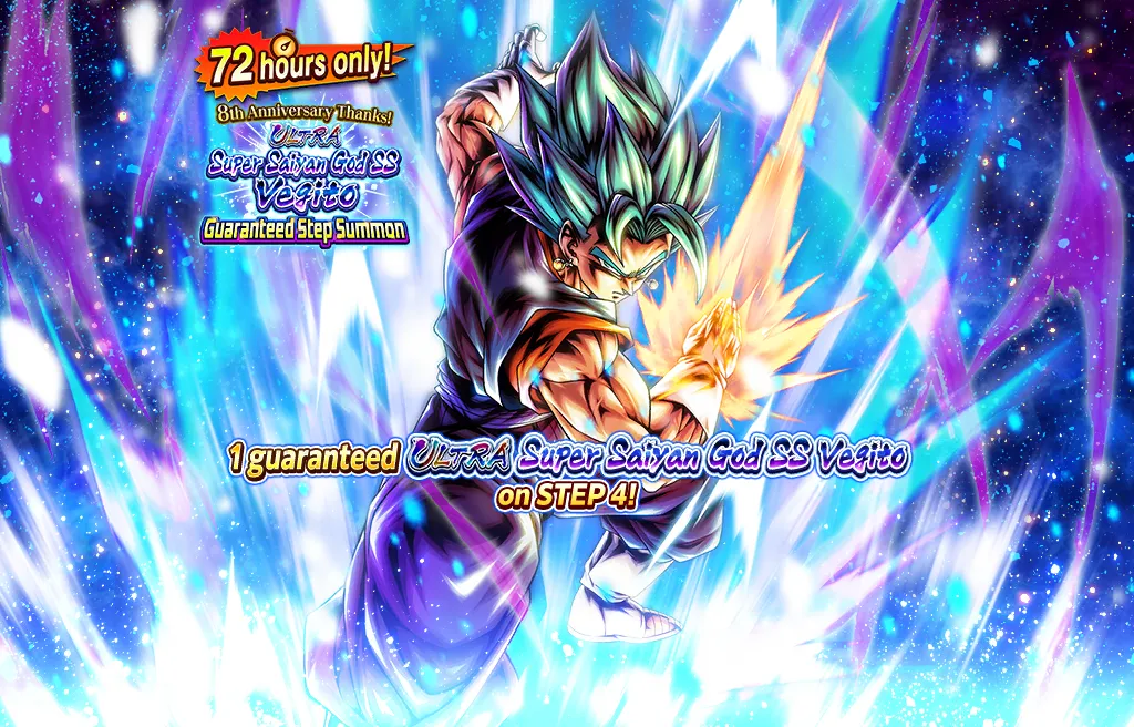 Nur für 72 Stunden! Danke für 8 Jahre Unterstützung! Schrittbeschwörung mit Garantie auf ULTRA Super-Saiyajin Blue Vegetto
